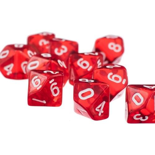 60pcs 10-sided D10 Dice Dice, Orange, , Green, Blue, Yellow, Red
