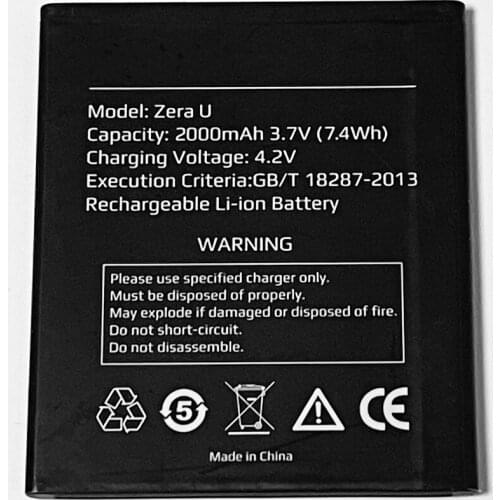 3.7V 2000mAh For Highscreen Zera U Battery