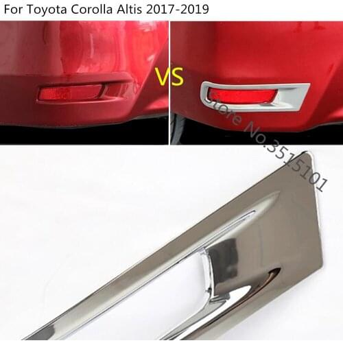 Car ABS Chrome Cover Trim Back Tail Rear Fog Light Hood Lamp Frame Stick 2pcs For Toyota Corolla Altis 2017 2018 2019