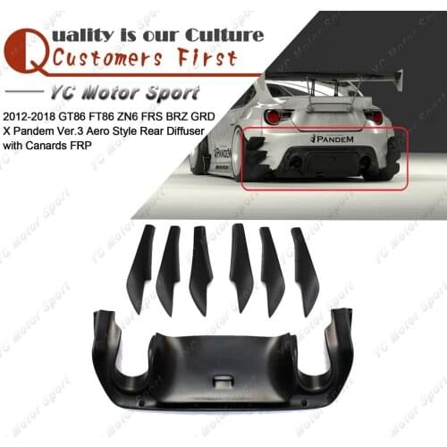 Car Accessories FRP Fiber Glass GRD X PD Ver.3 Aero Style Rear Diffuser with Canards Fit For 2012-2016 GT86 FT86 ZN6 FRS BRZ