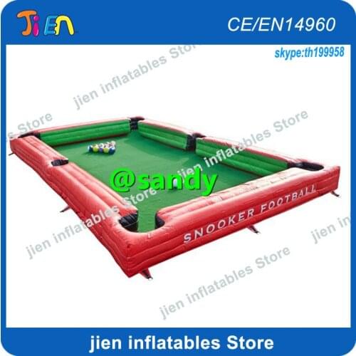 Free air ship to door,8x5m human football billiards court field,foot snook ball sport games,inflatable pool snooker table soccer