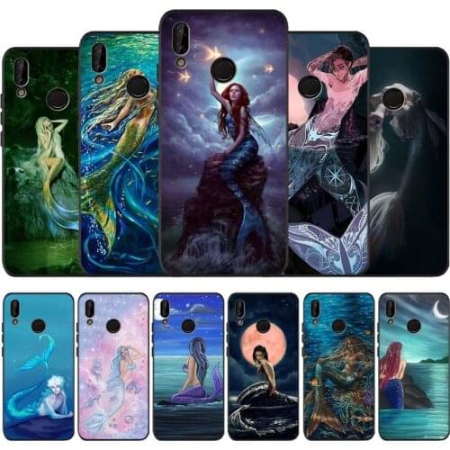 Mermaid Legend black soft Phone Case for huawei P40 P30 P20 P10 Pro lite P9 Lite nova 4E 6SE Psmart 2019 Y6 9 Prime