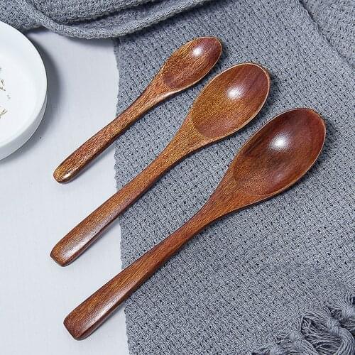 Wooden Spoon Kitchen Cooking Utensil Tool Soup Teaspoon Catering Kids Spoon Kitchenware for Rice Soup Home Restaurant Tableware
