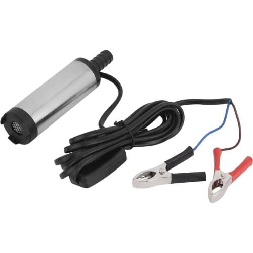 Diameter 38MM Electric Submersible Pump 12V Mini Oil Water Pump Transfer Car Vehicle 12L/Min Aluminium Alloy Belt Filter Net