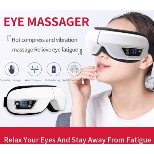 Electric Bluetooth Vibration Eye Massager Heating Smart Air Pressure Eye Care Device Thermal Compression Usb Rechargeable