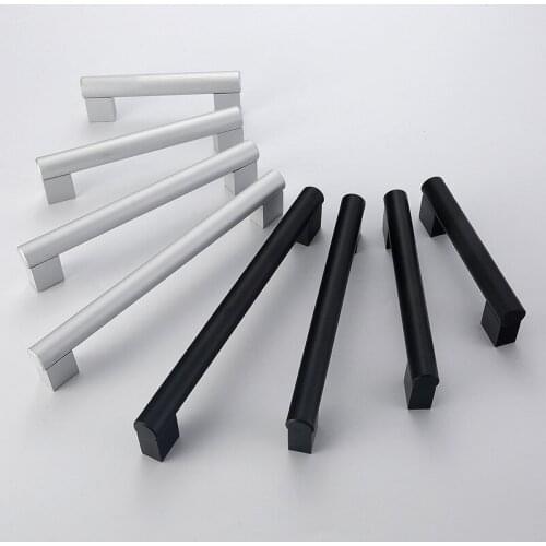JD Aluminum Alloy Modern Minimalist Black Handle Cabinet Wardrobe Door Handle Cabinet Drawer Handle Nordic Furniture Hardware