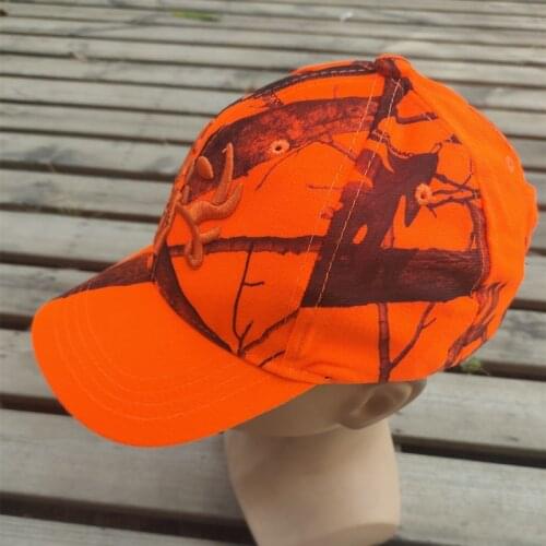 Fishing Hunting Caps Orange Camouflage Baseball Hat With Moose Dad Snapback Hats Pine Cypress