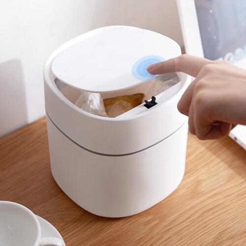 Mini Small Waste Bins Desktop Garbage Basket Home Table Plastic Trash Can Office Supplies Dustbins Sundries Barrel Box Trash Can