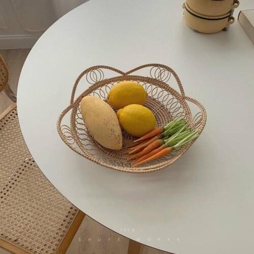 Rattan baskets Petals fruit bowl bread basket woven basket woven storage basket storage basket organizersmall storage basket