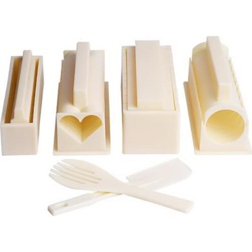 Creative Heart-shaped Rectangular Round Dly Sushi Mold 10-piece Japanese Rice Cake Roll Cake Multi-function Making Tool