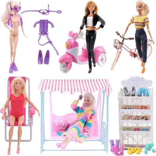 Barbies Doll Clothes MotorBike Biycycle Car Furniture Party Accessories For Barbies Our Generation Russia DIY Girl`s Toy Gift