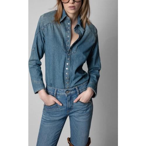 MABVOXZ Womens Denim Shirts