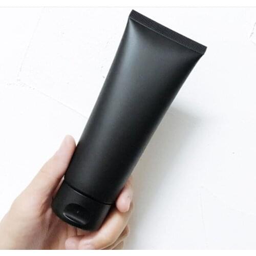 10pcs/lot 100ml Matte Black Squeeze Bottle 100g Empty Cosmetic Container Body Lotion Cream Packaging Frosted Plastic Tube