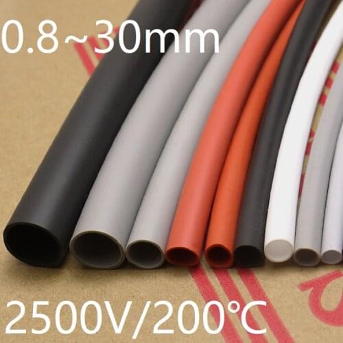 Soft Silicone Heat Shrink Tube Diameter 0.8mm ~ 8mm Cable Sleeve Elastic Insulated Wire Wrap Line Protect