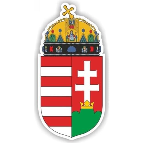 SZWL Hungary Coat of Arms Flag Car Sticker Automobile Bumper Decal Decoration Accessories Sticker PVC for KIA Bmw Audi,13cm*6cm