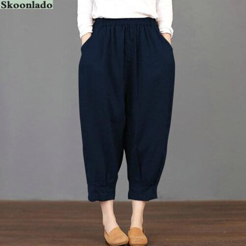 Newest women cotton linen pants plus size 5XL oversize good quality lady pants clothes casual oversea original famous design