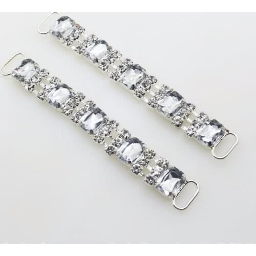 New 2pcs 90mm Crystal Rhinestone Bikini Connectors buckles Shining / Clothing /Beachwear/ wedding decoration buckle