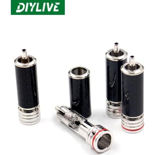 DIYLIVE Carbon fiber OCC single crystal copper rhodium-plated RCA signal plug audio accessories audio cable