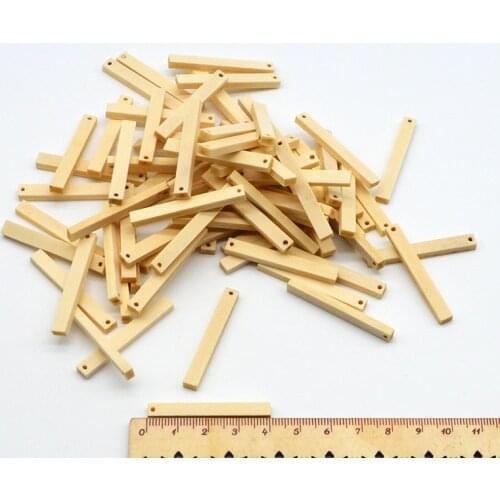 Wholesale Price Long Natural Wooden Beads For DIY Earrings Jewelry Gift 4cm