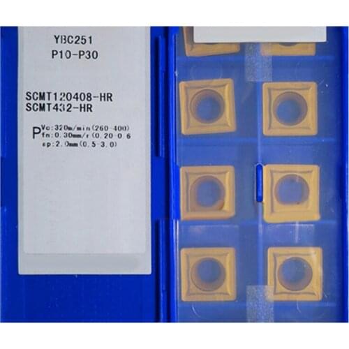 Original SCMT 09T304 120408 120412 SCMT09T304-HR SCMT120408-HR SCMT120412-HR YBC251 Carbide Inserts Lathe Tools for Steel