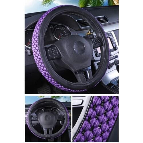 Universal steering wheel guard woven car steering wheel cover breathable non-slip car steering wheel protective cover auto parts