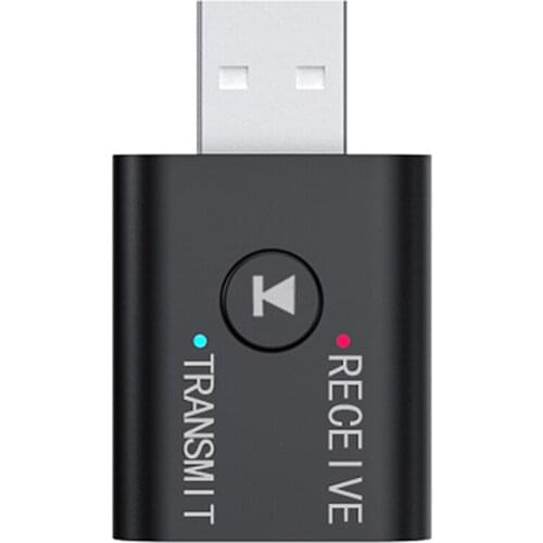 USB BT Audio Adapter 2-in-1 BT 5.0 EDR Audio Receiver Transmitter with 3.5mm AUX Port for TV PC Home/Car Stereo System