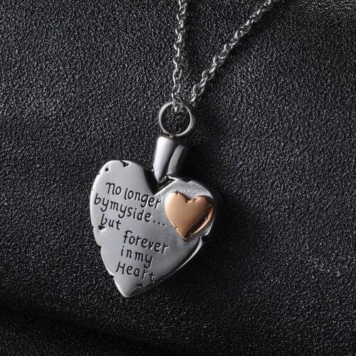 Loving Heart Titanium Steel Minimalist Perfume Pendant Necklace Memorial Ashes Storage Bottles Fashion Jewelry