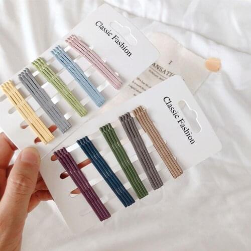 20PCs Girl Cute Candy Color Hair Pins Versatile Frosted Acrylic Fashion Hair Clip Women Simple Hair Accessories Headwear