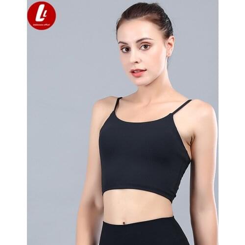 LULU Women Sports Bra Crop Tops New Super Soft Fabric Wider Straps Gym Top Solid Color Sexy Sport Wear Outdoor Active Bras