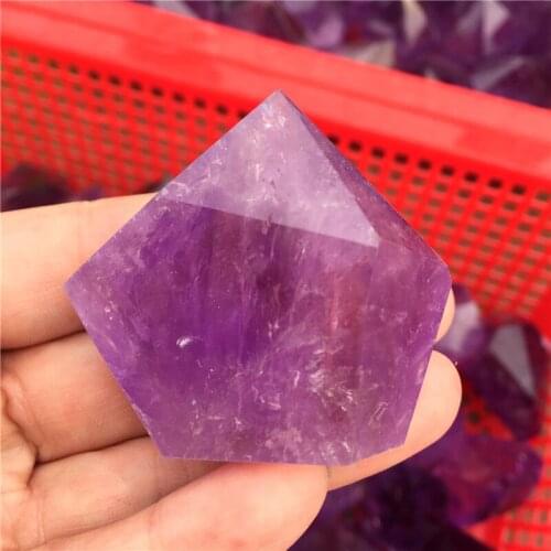1PC Natural Amethyst Quartz Crystal Wand Point Tower Obelisk Polished Reiki Healing Crystal Home Decoration Gift