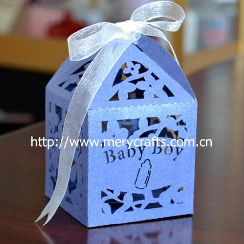 200pcs/lot laser cut baby box, baby girl favor boxes for baby shower decoration for child