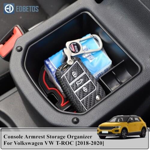 For Volkswagen T-ROC 2018 2019 2020 Car Storage Organizer For VW T-ROC Armrest Storage Box Container For Volkswagen VW T-ROC