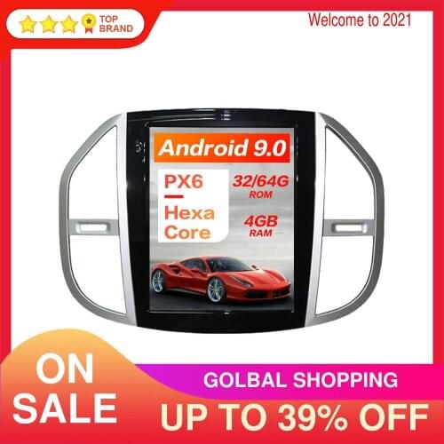 Tesla Style Android 9 4+64GB Car GPS Navigation For Mercedes-Benz Vito 2016+ Multimedia Player Car Radio Player Head Unit No DVD
