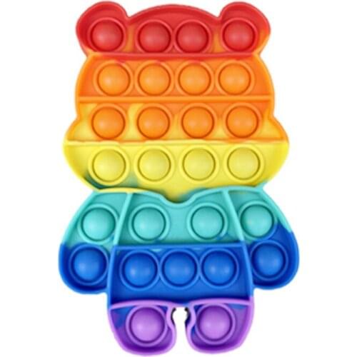 Big Jumbo Bear Shape Silicon Stress Relief Pop Fidget Toys Push Bubbles Sensory Simple Dimple Popper Fidgets for Special Needs