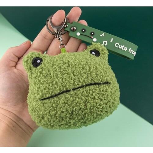 Frog Plush Keychain Mini Kawaii Girl Gifts Pendant Couple Gift Charm Zipper Coin Bag Ladies Small Wallet Earphone Storage Bag