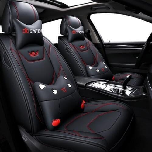 Black Red Leather Car seat covers For suzuki swift jimny grand vitara sx4 ignis samurai baleno liana accessories