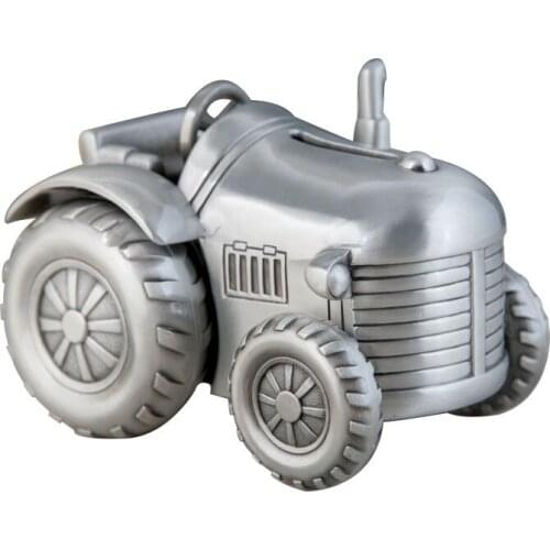 Creative2021 Small Four-Wheel Tractor Piggy Bank Planter Change Piggy Bank Furniture Decorations Kids Gifts