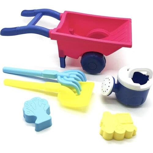 Children Beach Toys 6 Pcs Kit Baby Summer trolley Digging Sand Tool with Shovel Water Game Outdoor Toy Set Sandbox For Boy Girl