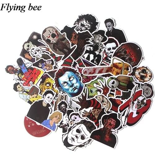 Flyingbee 37 Pcs Horror Series Stickers Waterproof Stickers for Car Luggage Laptop Decal Stickers Men Killer Sticker X0530