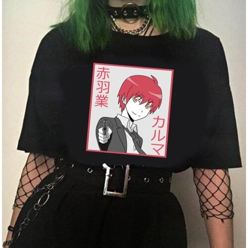 Harajuku Assassination Classroom Akabane Karma Unisex Tshirt Short Sleeve Casual Streetwear Tops