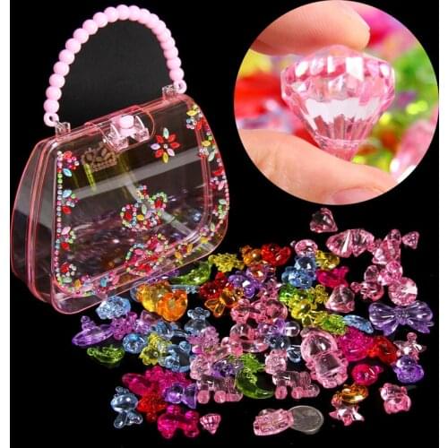 DIY Handmade Beaded Toys For Children Creative Girl Gift Jewelry Beads Making Lacing Necklace Bracelets Educational Toy With Bag
