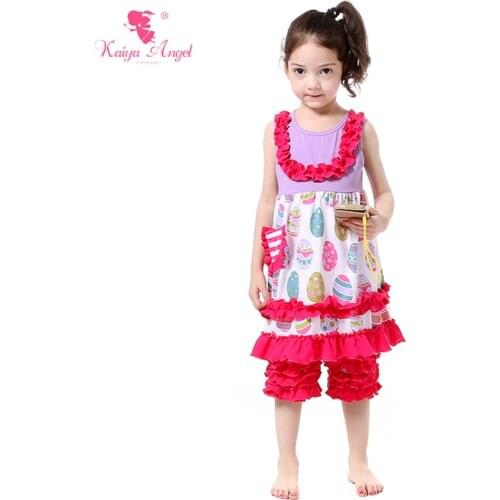 Kaiya Angel Easter Children Girl Clothing Sets Dress Pants 2 Pcs Set Toddler Outfits Easter Ege Childrens Set Stripe Pants