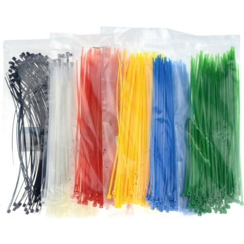 Colorful 100PCS/Pack 4*200mm Width 2.7mm Length 20cm Self-Locking Plastic Nylon Cable Ties Wire Zipper Belt 4x200mm