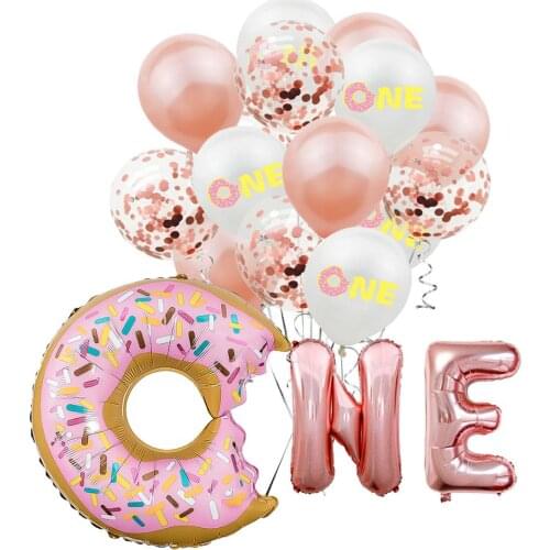 Donuts One latex balloons 1st birthday baby baptism 1st Birthday Party Decoration balloons festive party supplies
