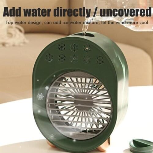 Mini Portable Fan USB Rechargeable Air Cooler with Night Light Personal Humidifier