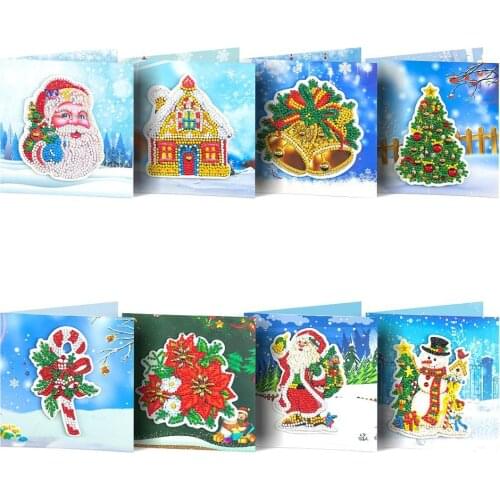 New Arrival Christmas Diamond Painting Cards Diamond Embroidery Snowman Greeting Postcards Diamond Mosaic Art Kits