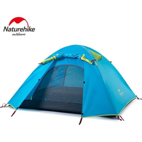 NatureHike 3-4 Person Camping Tent New Arrived Double Layer Outdoor Camping Hike Travel Tent Aluminum Pole NH Tents