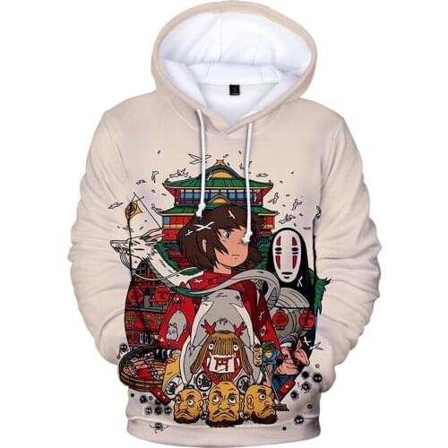 2020 New Spirited Away 3D Hoodies Women/Men Fashion Casual Harajuku Anime Hoodie 3D Print Spirited Away Pullover Sweatshirt Top