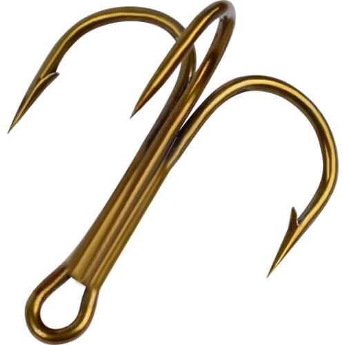 Wholesale 500pcs 2/4/6/8/10/12/14# Treble Fishhooks High Carbon Steel Special for Feather Barbed Pesca Fhising Hooks 3 Colors