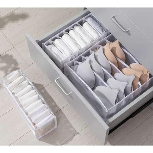 Dormitory closet organizer for socks home separated underwear storage box 11 grids bra organizer foldable drawer organizer